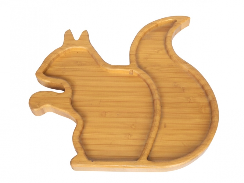 Squirrel shaped bamboo platter